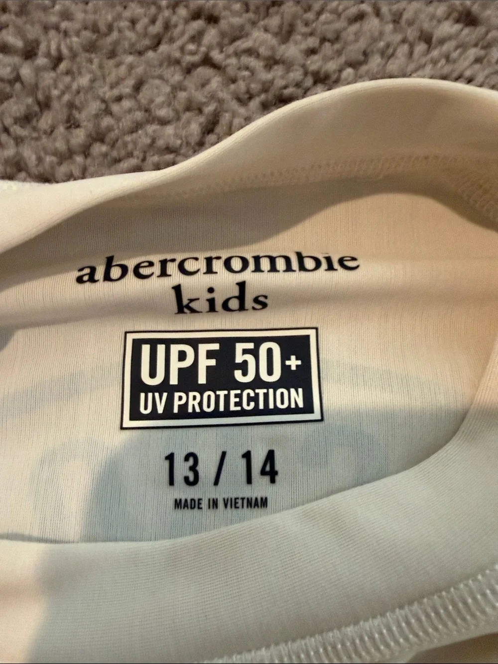 Abercrombie & Fitch Boy’s White Rash Guard Too
